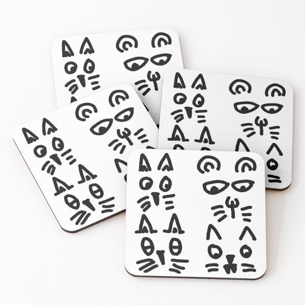 Item preview, Black Cat Faces Doodle designed and sold by felipemaldonadoart.