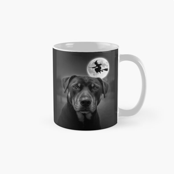 Item preview, Funny Rottweiler Selfie Full Moon Flying Witch Halloween Dog designed and sold by Dolostope.