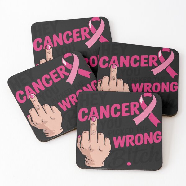Item preview, Funny Saying Hey Cancer You Picked The Wrong B!tch designed and sold by Dolostope.