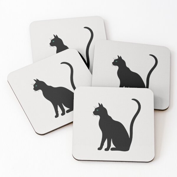 Item preview, Minimalist Black Cat Silhouette with Teal Eyes designed and sold by EllDAV777.