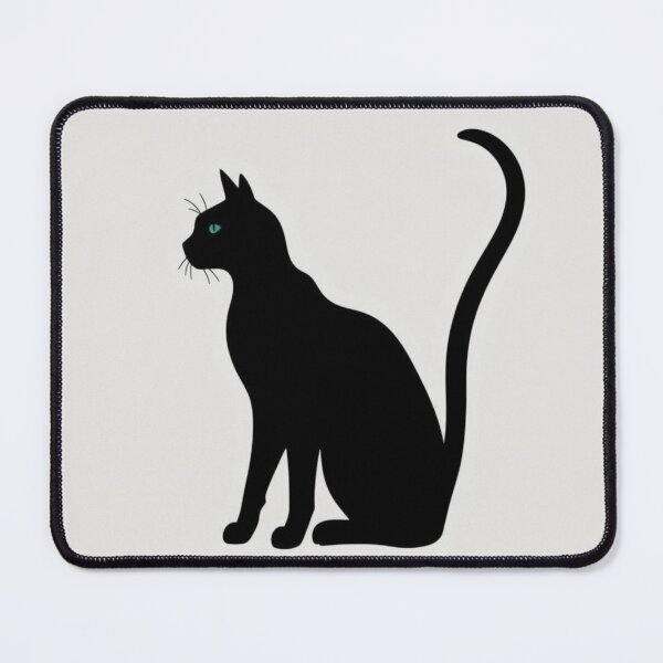 Item preview, Minimalist Black Cat Silhouette with Teal Eyes designed and sold by EllDAV777.