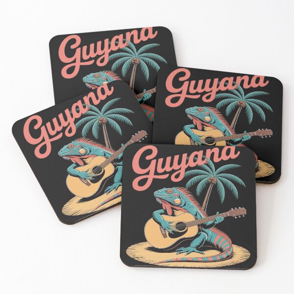 Item preview, Guyana Iguana Playing Guitar Under A Palm Tree designed and sold by Libbysharts.