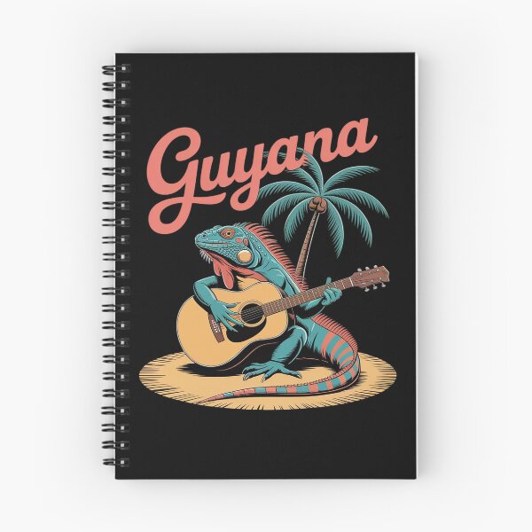 Item preview, Guyana Iguana Playing Guitar Under A Palm Tree designed and sold by Libbysharts.