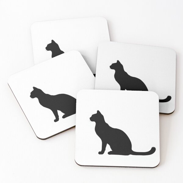 Item preview, Minimalist Black Cat Silhouette - Sitting Kitty Outline designed and sold by EllDAV777.