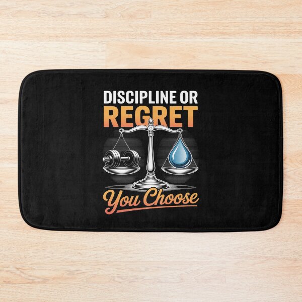 Item preview, Gym Weightlifting Motivation Discipline or Regret designed and sold by Libbysharts.