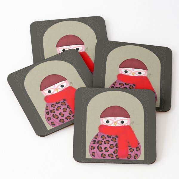 Item preview, Fabric Birds Winter | 2024 (Maroon Version) designed and sold by digidoodles.