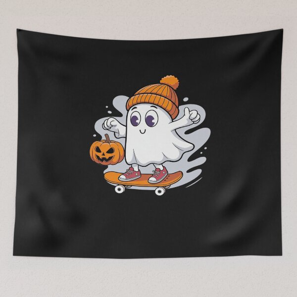 Item preview, Ghost Beanie Halloween Pumpkin Spooky Skatboard Premium designed and sold by trinfhri.
