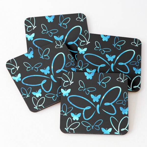 Item preview, Neon Electric Blue Glowing Butterflies Pattern designed and sold by Reminixi.