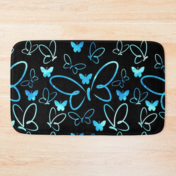 Item preview, Neon Electric Blue Glowing Butterflies Pattern designed and sold by Reminixi.
