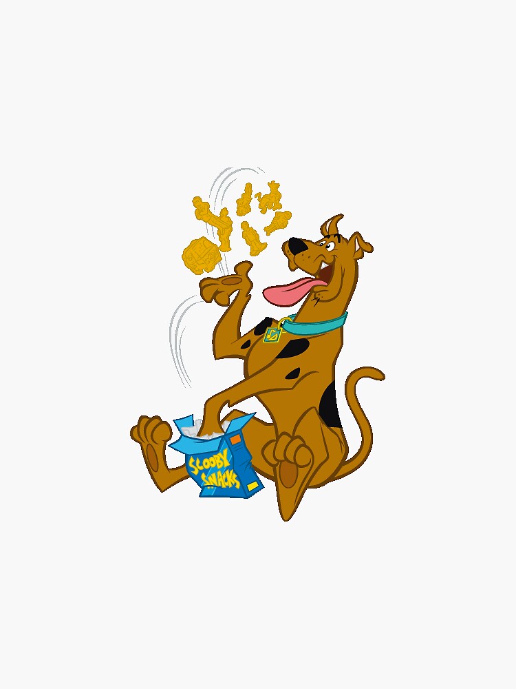 Scooby Doo Eating Scooby Snacks Pink Sticker By