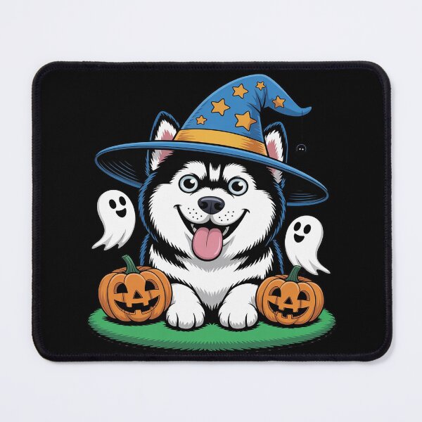 Item preview, Halloween Siberian Husky dog, Cute, Chibi, MangaWitch's hat, designed and sold by Libbysharts.