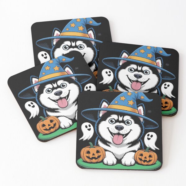 Item preview, Halloween Siberian Husky dog, Cute, Chibi, MangaWitch's hat, designed and sold by Libbysharts.