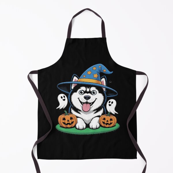 Item preview, Halloween Siberian Husky dog, Cute, Chibi, MangaWitch's hat, designed and sold by Libbysharts.