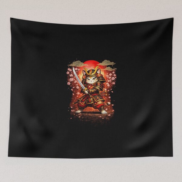 Item preview, Japanese Art Cat Ninja Ukiyo-e Anime Style Samurai  designed and sold by SWEET-TINAPAY.