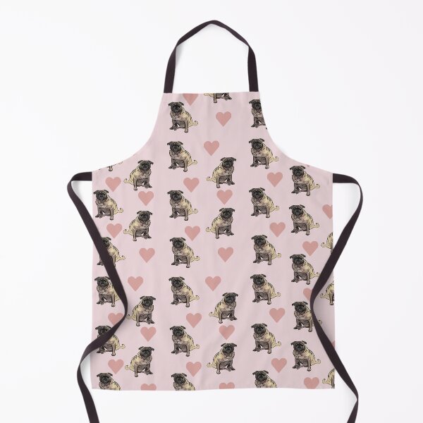 Item preview, Pug hearts pattern designed and sold by Mountain-Point.