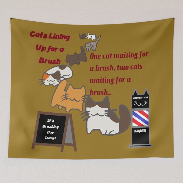 Item preview, BarBar Neko no Hi~~ge Jirushi – Brushing Day Cats (Color) designed and sold by nanaronnicoron.