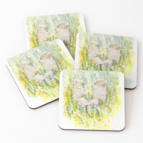 Item preview, Cute Rain Boots in the Garden | Watercolor Illustration designed and sold by Little Garden Watercolors.