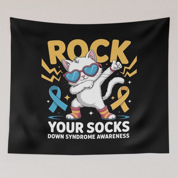 Item preview, Rock Your Socks Down Syndrome Awareness Day Cat Funny WDSD designed and sold by Catharsiscath.
