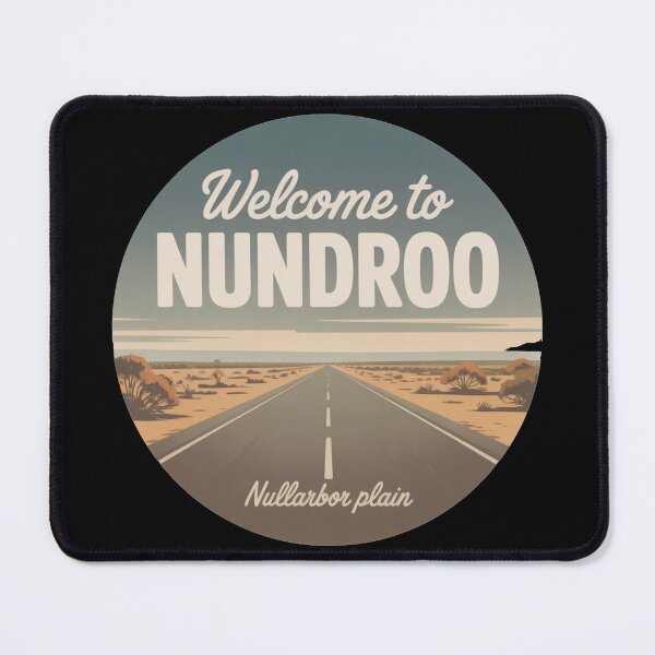Item preview, Welcome to Nundroo — Nullarbor Plain Vintage Travel Sticker designed and sold by Random Designs.