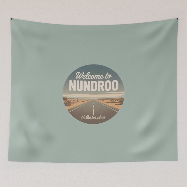 Item preview, Welcome to Nundroo — Nullarbor Plain Vintage Travel Sticker designed and sold by Random Designs.