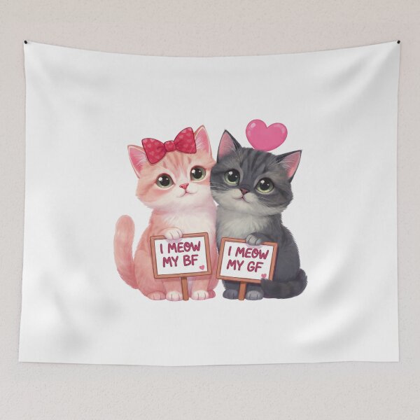 Item preview, Cute Kittens Couple Valentine Heart Animal Art designed and sold by PluffyPanda.