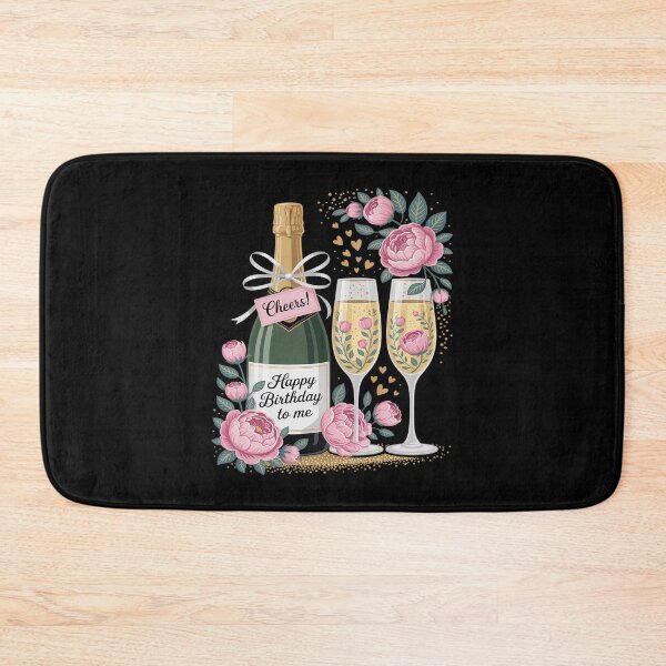 Item preview, Happy Birthday Champagne Flutes With Floral Flower designed and sold by Libbysharts.