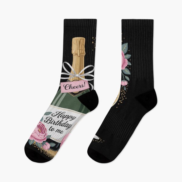 Item preview, Happy Birthday Champagne Flutes With Floral Flower designed and sold by Libbysharts.