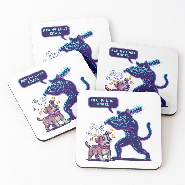 Item preview, "Per My Last Email" Buff Cat Pixel Art designed and sold by Brendan Arthur Ring.