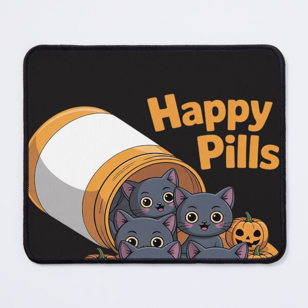 Item preview, Happy Pills Black Cats and pumpkins halloween spooky designed and sold by lamsaoniutoi.