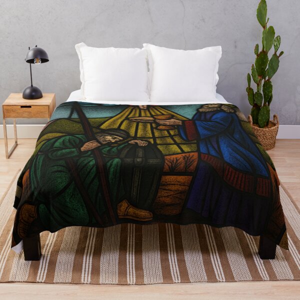 Item preview, Divine Blessing – Melchizedek and the Traveler in Stained Glass designed and sold by LuxuryApparels.