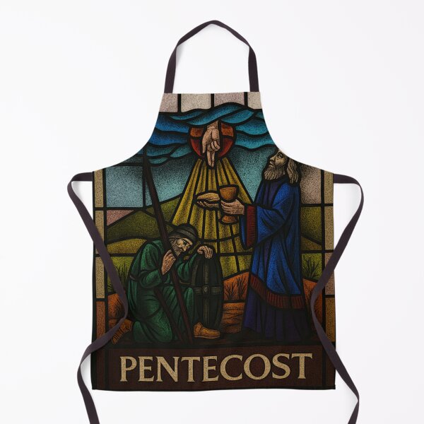 Item preview, Divine Blessing – Melchizedek and the Traveler in Stained Glass designed and sold by LuxuryApparels.