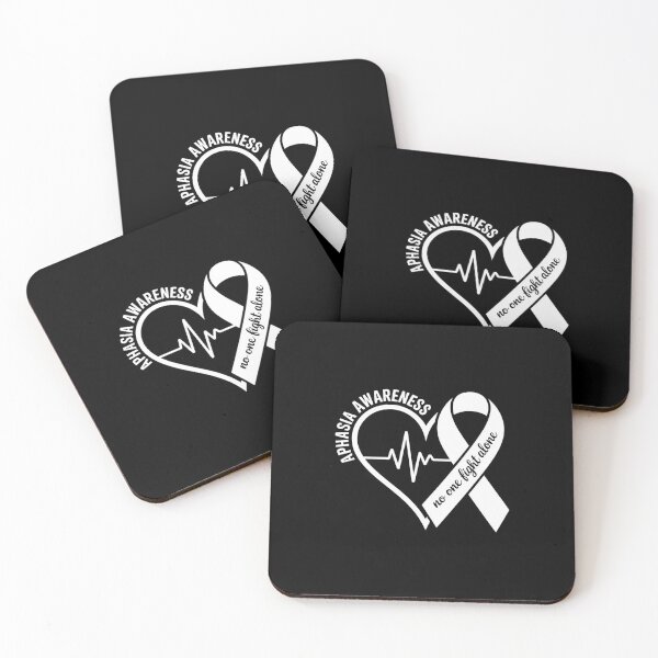 Item preview, Heart Gray Ribbon Support Family Matching Aphasia Awareness designed and sold by repconomArt.