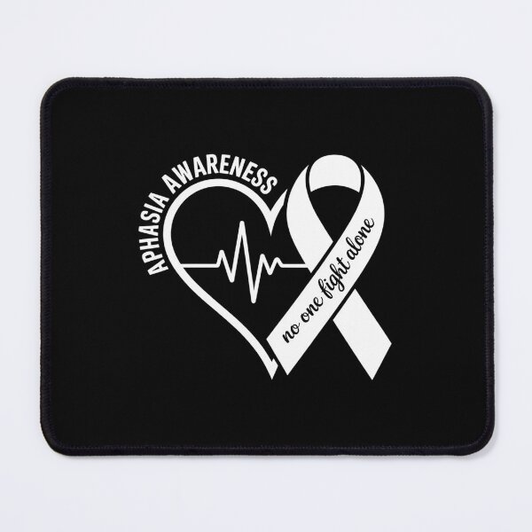 Item preview, Heart Gray Ribbon Support Family Matching Aphasia Awareness designed and sold by repconomArt.