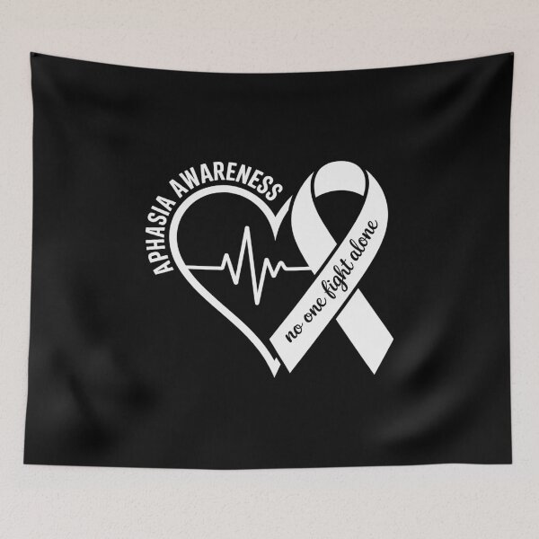 Item preview, Heart Gray Ribbon Support Family Matching Aphasia Awareness designed and sold by repconomArt.