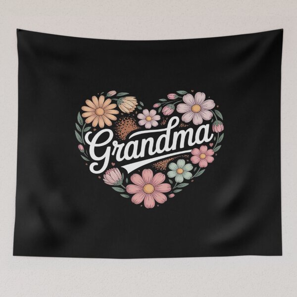 Item preview, Heart Grandma Cute Checkered Floral Lettering designed and sold by Tatianamiobi.