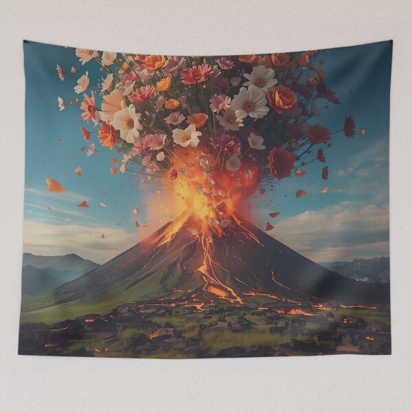Aperçu de l'œuvre Volcan floral – Nature explosive créée et vendue par Glitchart66.