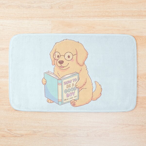 Item preview, Cute Bookworm Dog Reading "How to Be a Good Boy" – Wholesome Dog Illustration designed and sold by DogLord.