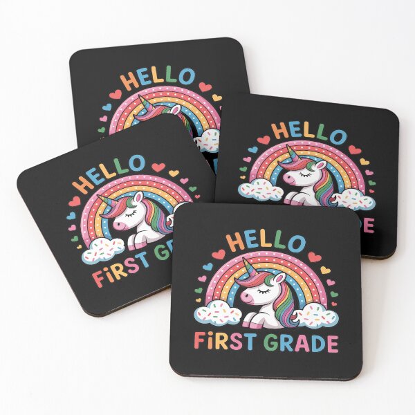 Item preview, Hello First Grade Rainbow Cute Unicorn Teacher designed and sold by Tatianamiobi.