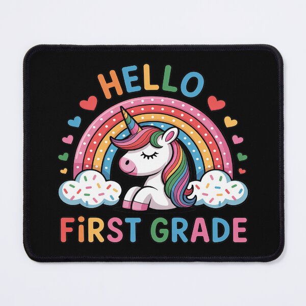 Item preview, Hello First Grade Rainbow Cute Unicorn Teacher designed and sold by Tatianamiobi.
