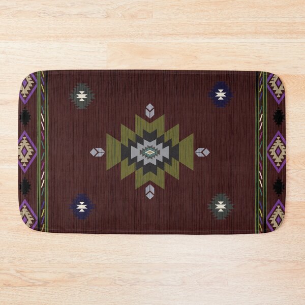 Item preview, Western style carpet and area rug design in rich red tones, inspired by cowboy culture and Southwestern aesthetics. designed and sold by Line-Aura.