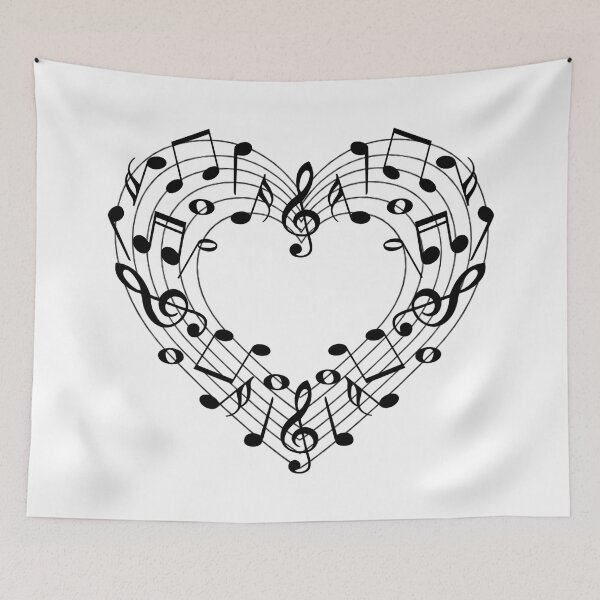 Item preview, Musical Notes Heart Shape Treble Clef Love Symbol designed and sold by Reminixi.