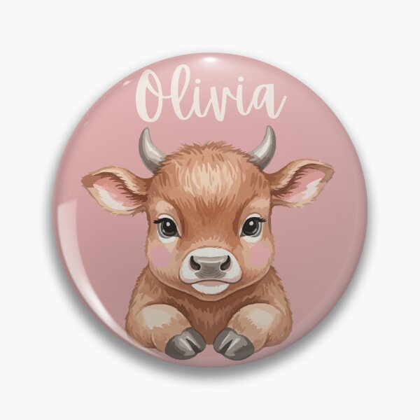 Item preview, Olivia Personalized Cute Cow Cartoon Pretty Pink designed and sold by ZoesPlace.