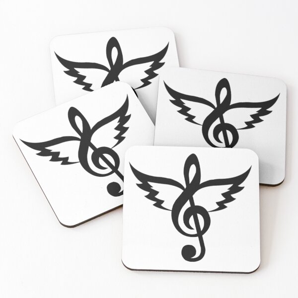 Item preview, Winged Treble Clef Angel Wings Music Symbol Tattoo designed and sold by Reminixi.
