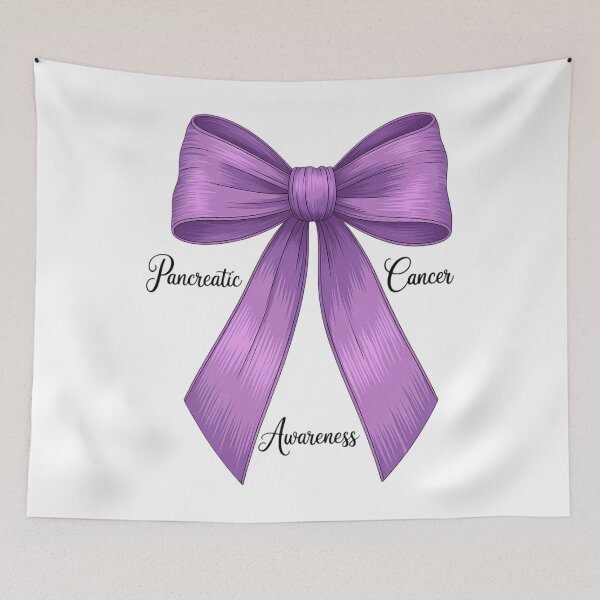 Item preview, Purple Coquette Bow Cure Pancreatic Cancer Awareness designed and sold by EllenJast.