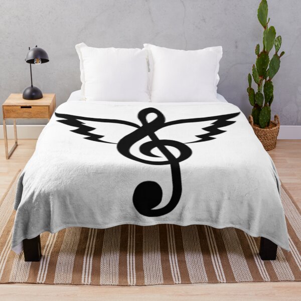 Item preview, Winged Treble Clef Angel Wings Music Symbol Tattoo designed and sold by Reminixi.