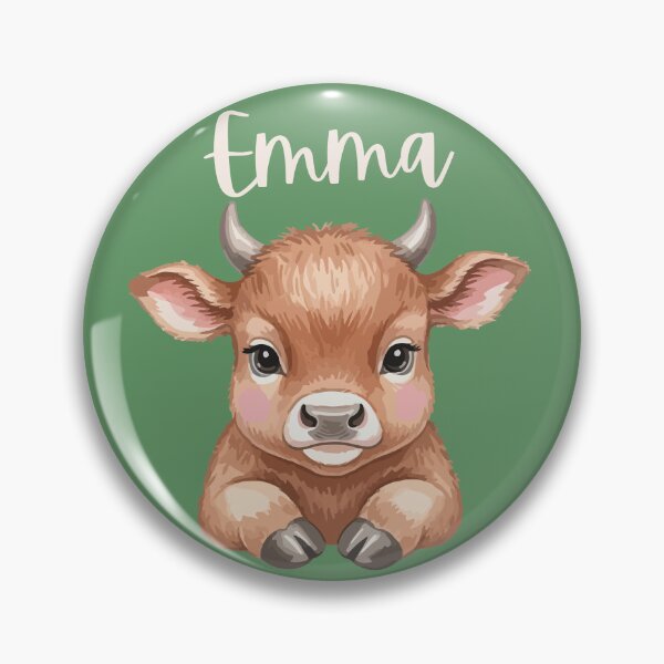 Item preview, Emma Personalized Cute Cow Cartoon Bold Green designed and sold by ZoesPlace.