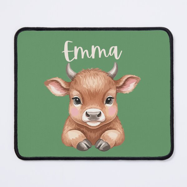 Item preview, Emma Personalized Cute Cow Cartoon Bold Green designed and sold by ZoesPlace.