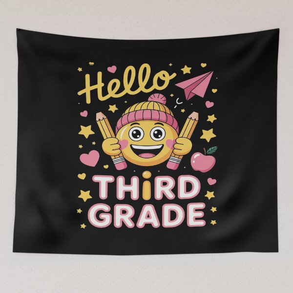 Item preview, Hello Third Grade Small Face Back to School Teacher designed and sold by Tatianamiobi.
