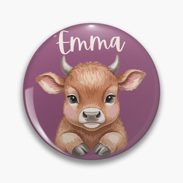 Item preview, Emma Personalized Cute Cow Cartoon Bold Purple designed and sold by ZoesPlace.