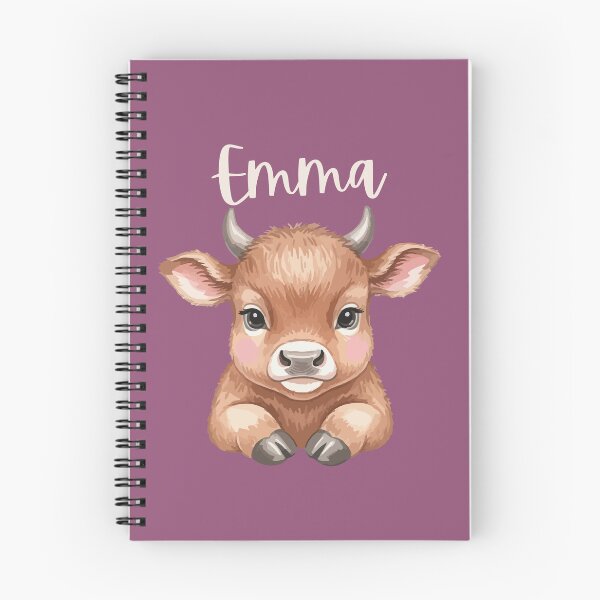 Item preview, Emma Personalized Cute Cow Cartoon Bold Purple designed and sold by ZoesPlace.